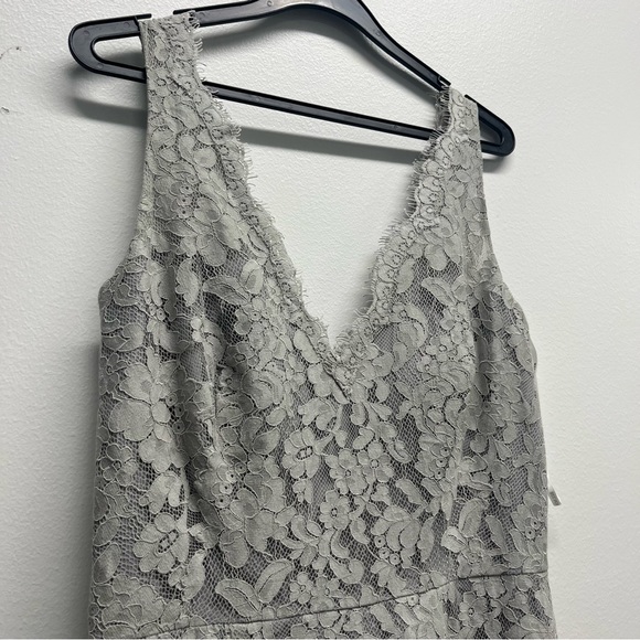 Belsoie Long V-neck Lace Bridesmaid Dress - Picture 3 of 10